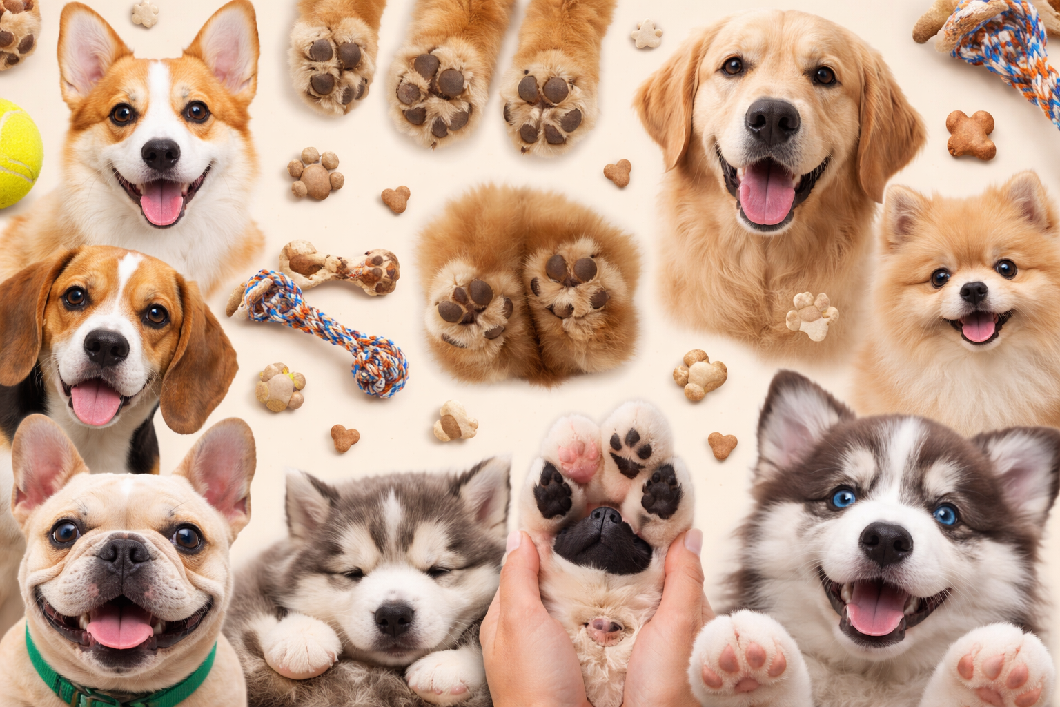 Image of dogs and dog paws